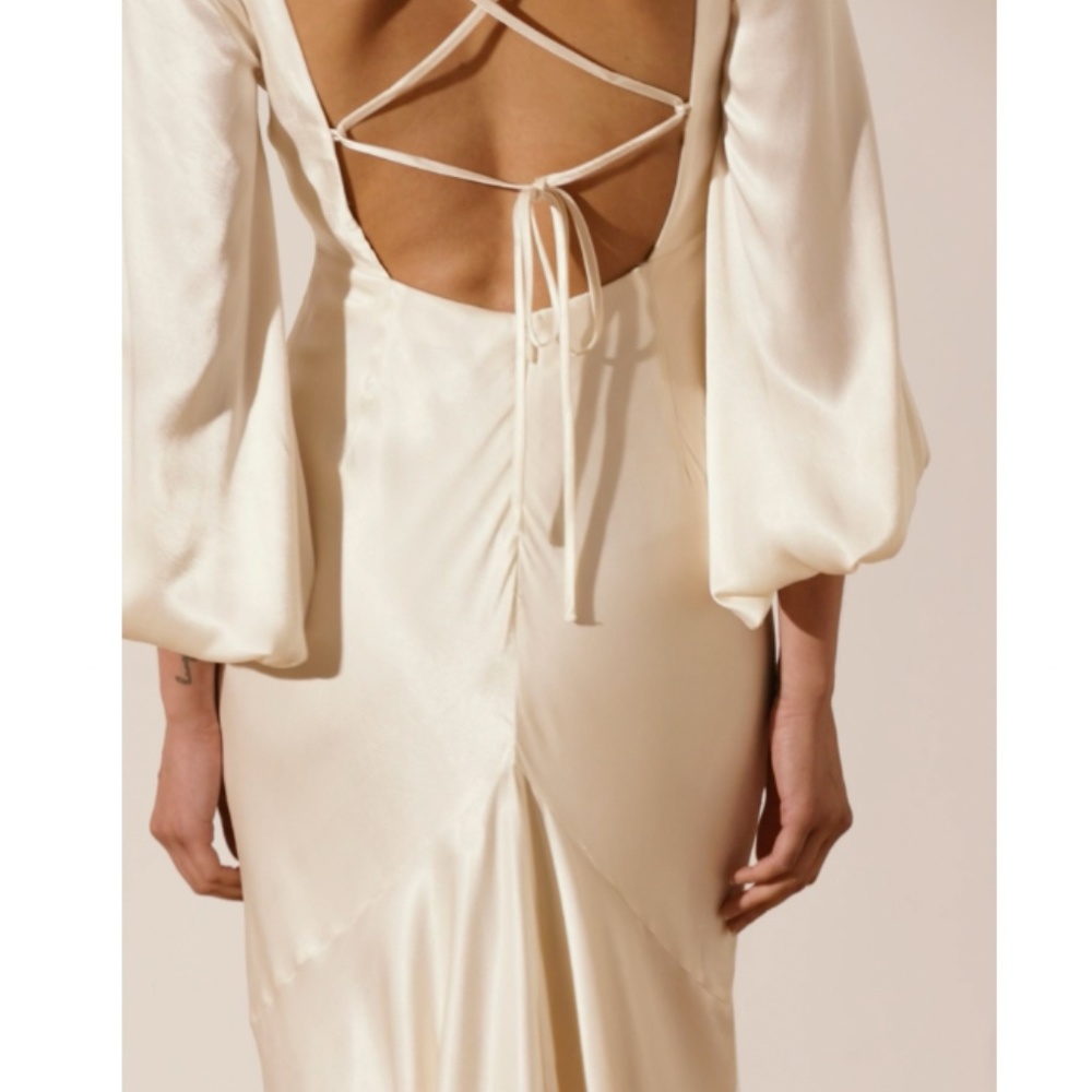 Shona Joy LA LUNE RUCHED BODICE BALLOON SLEEVE MAXI DRESS - CREAM